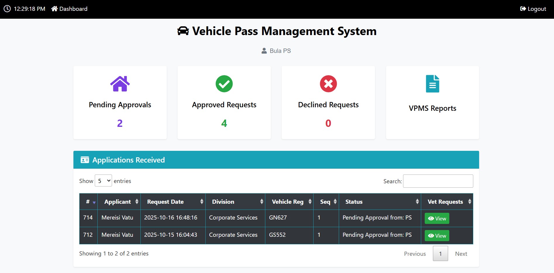 Vehicle Pass Management System (VPMS)